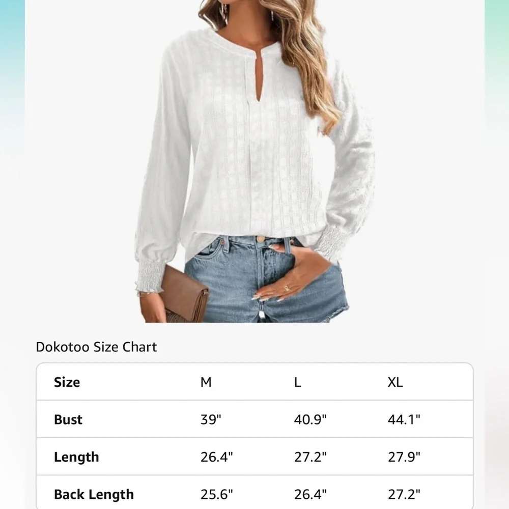 Long sleeve textured Women's Top size large - Picture 4 of 6